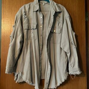 Distressed Shacket